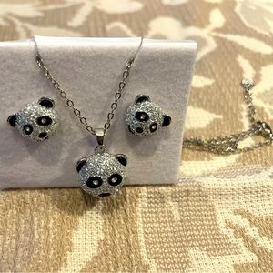 Fun panda necklace and earrings